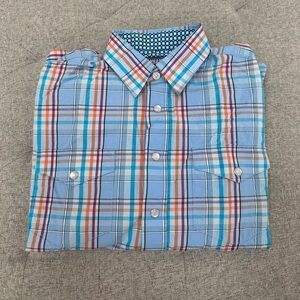 PANHANDLE SNAP UP PLAID SHIRT LONG SLEEVE SIZE 14 large snap western